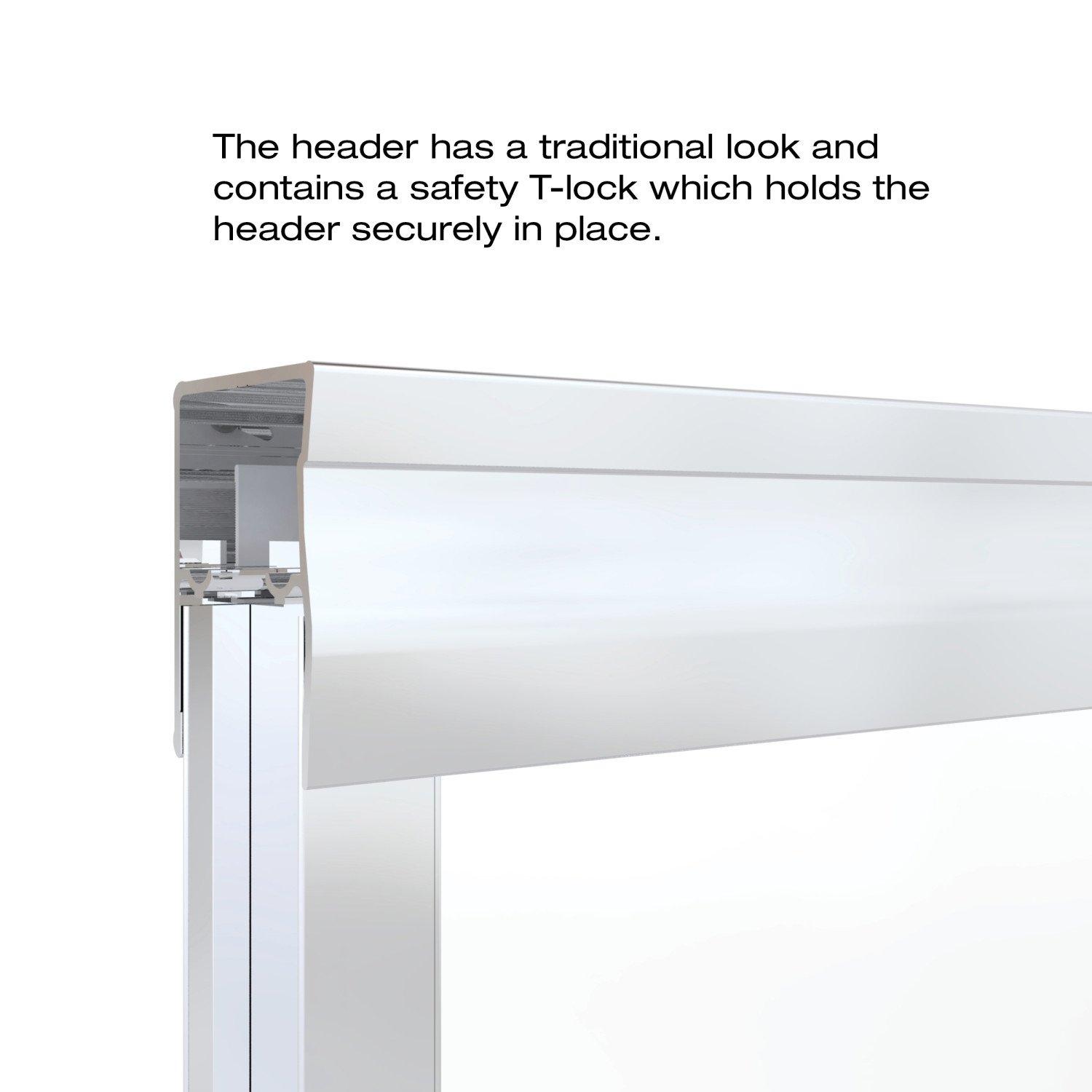 Basco Classic 56" W x 57" H Bypass Frameless Tub Door A0043-60RNSV