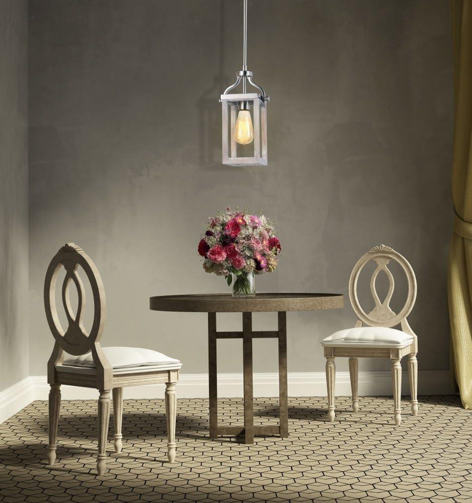 203104A-Eglo Lighting-Montrose - 1-Light Mini Pendant - Acacia Wood And Brushed Nickel