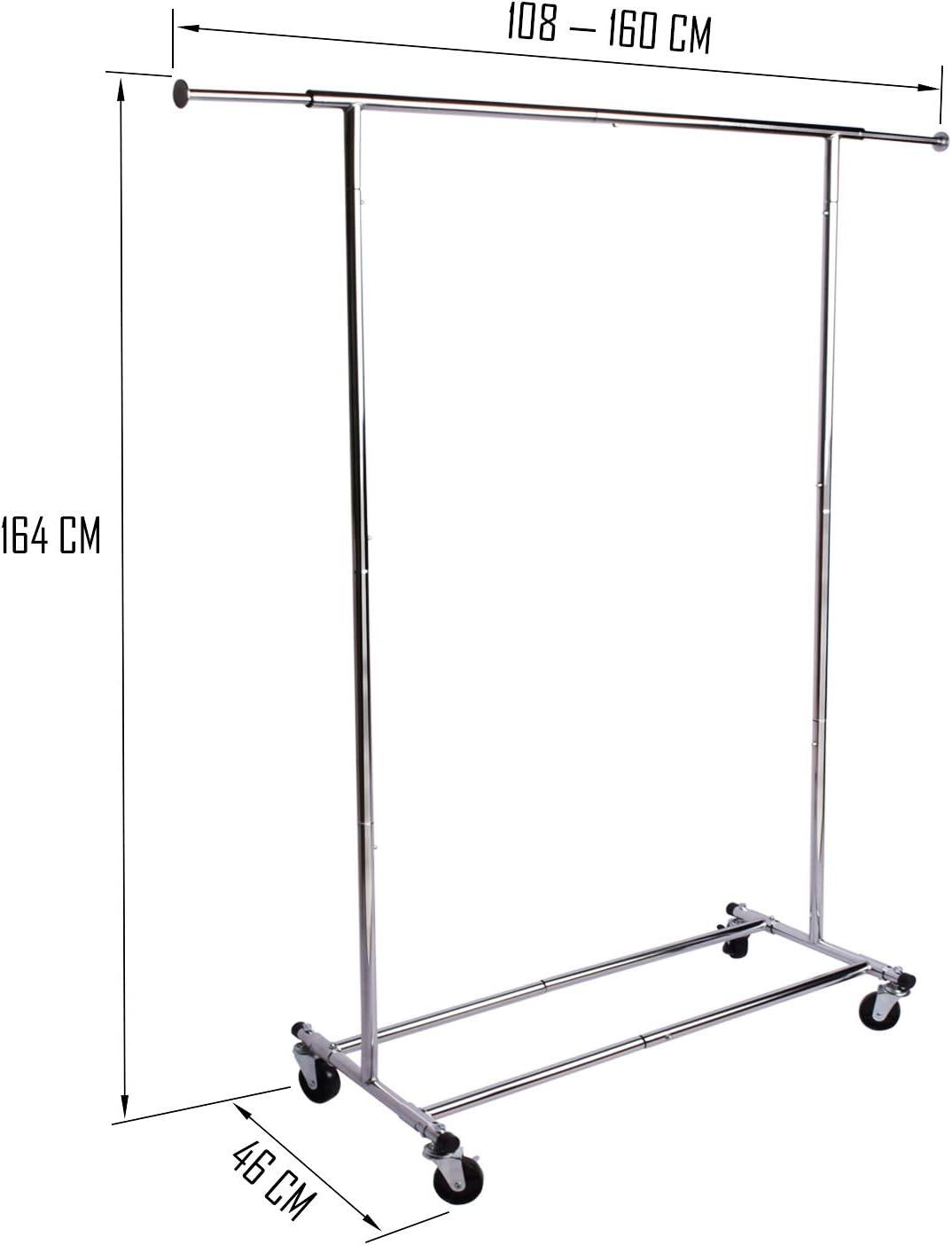 Chrome Heavy-Duty Collapsible Rolling Garment Rack