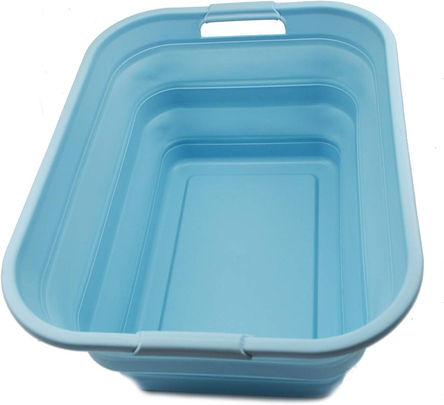 SAMMART 42L(11 gallon) Collapsible Plastic Laundry Basket, Sea Angel