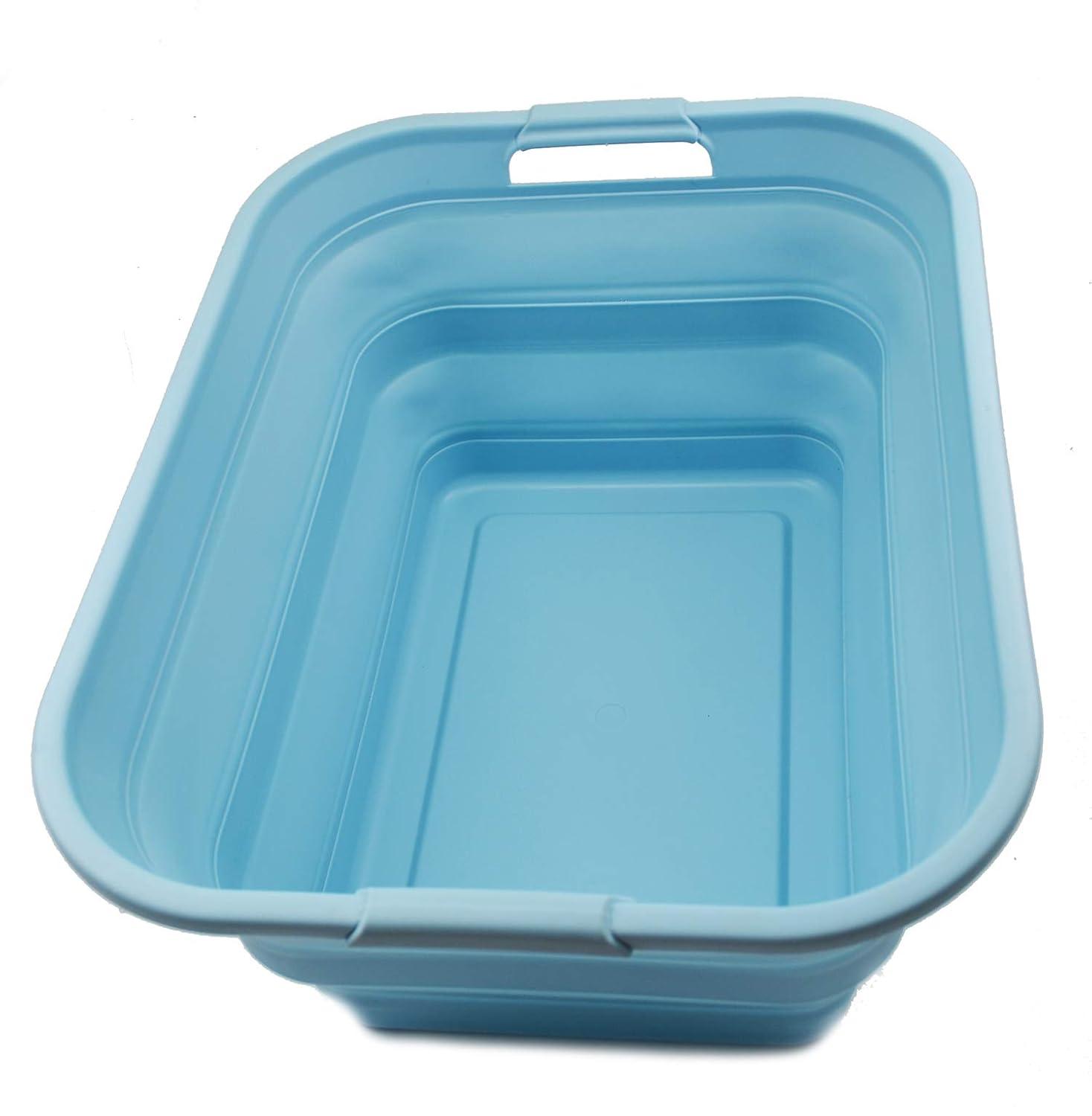 SAMMART 42L(11 gallon) Collapsible Plastic Laundry Basket, Sea Angel
