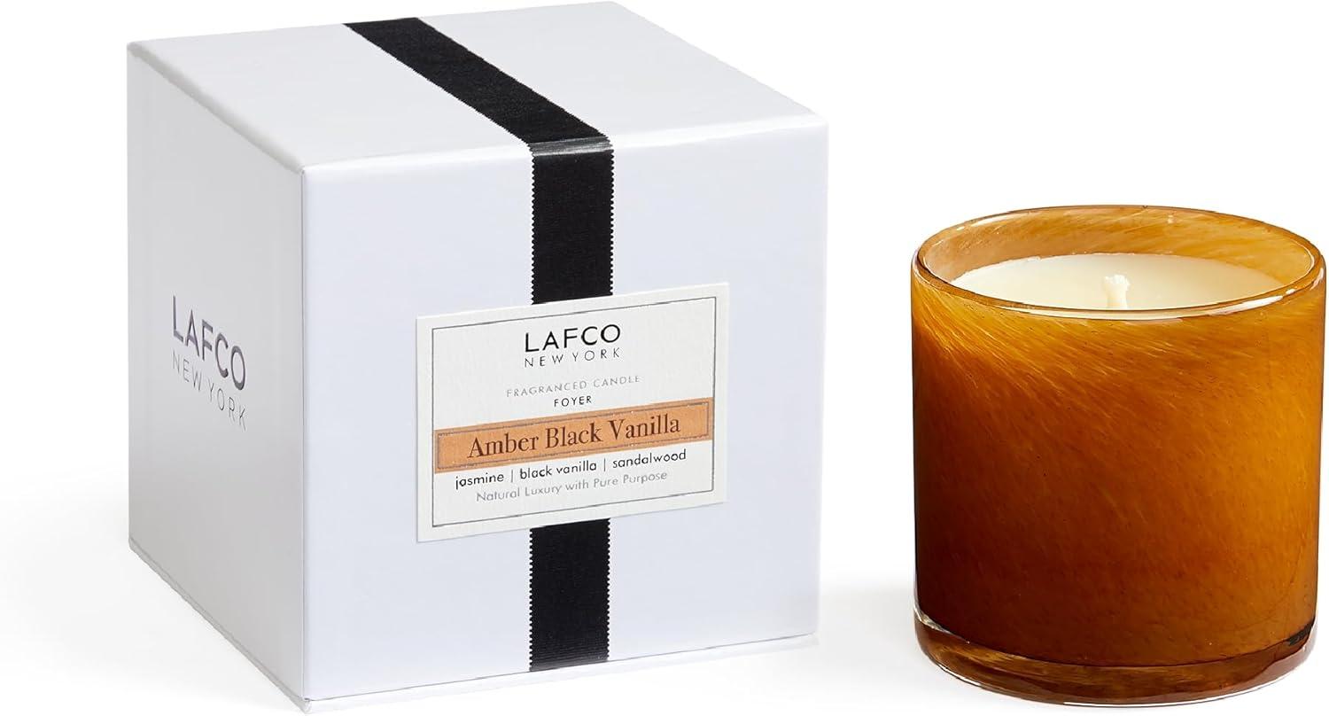 Amber Black Vanilla Scented Jar Candle