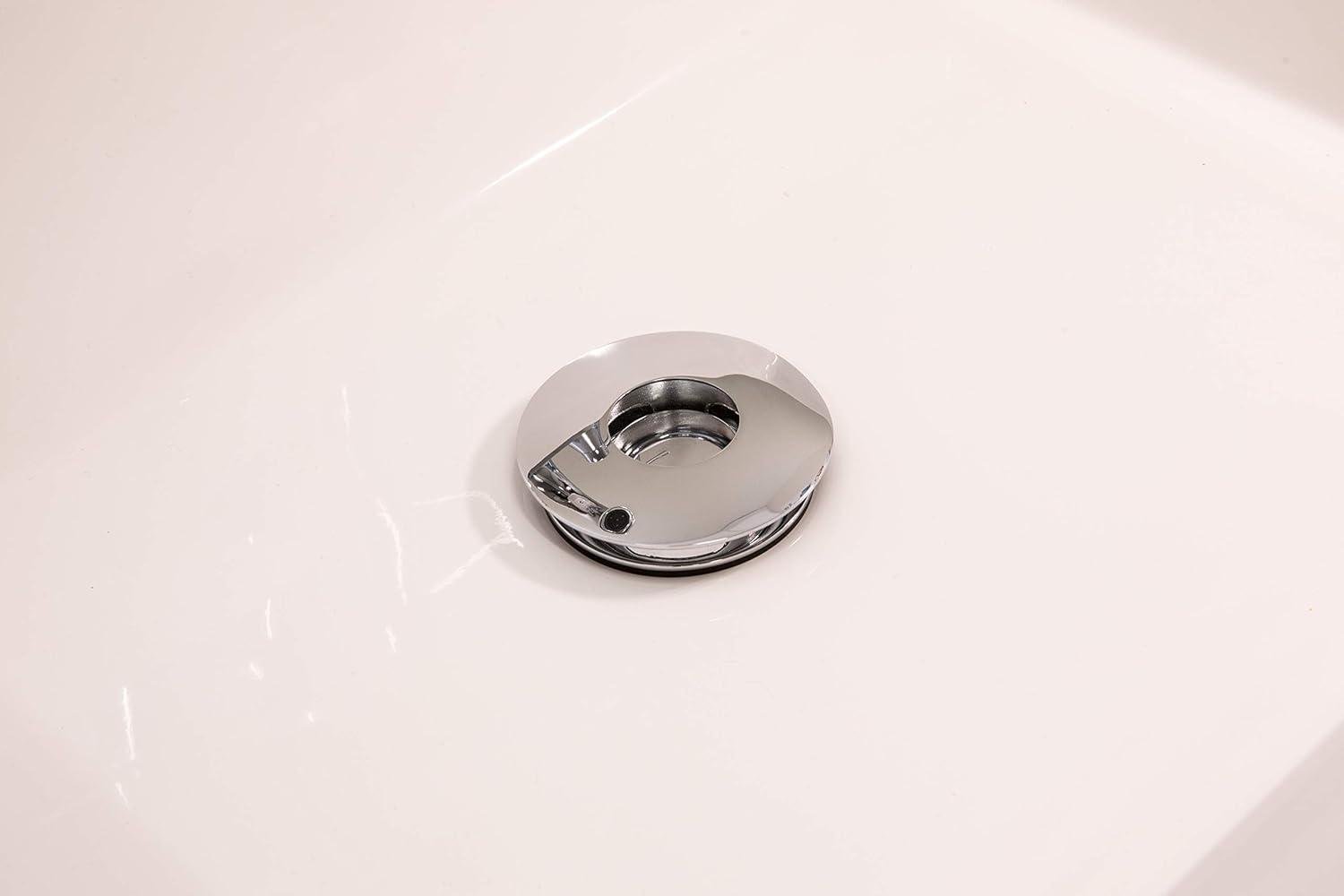 Keeney Decorative Solid Brass Pop-Up Drain for Bathroom Sinks Without Overflow, Chrome