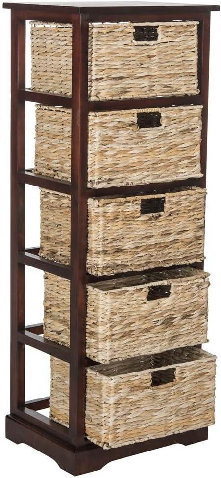 Vedette 5 Wicker Basket Storage Tower - AMH5739 - Cherry - Safavieh Couture