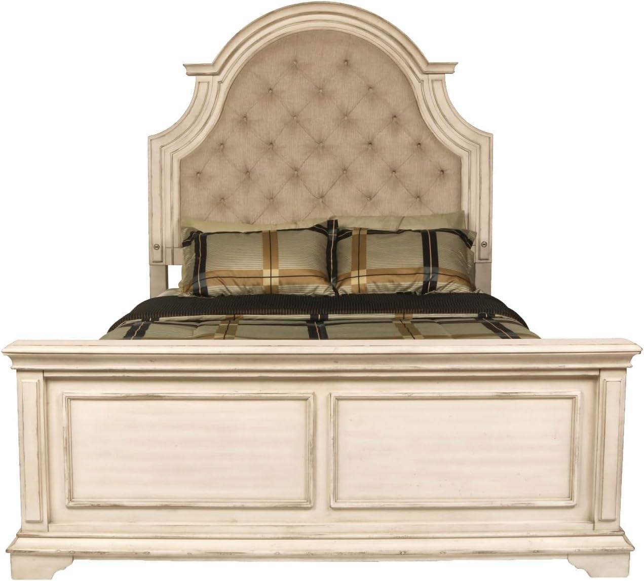New Classic Furniture Anastasia Traditional Wood King Bed in Ant White