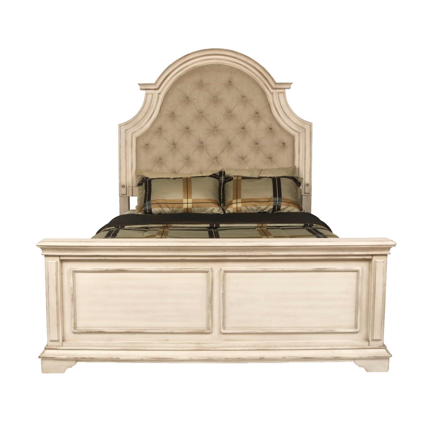 New Classic Furniture Anastasia Traditional Wood King Bed in Ant White