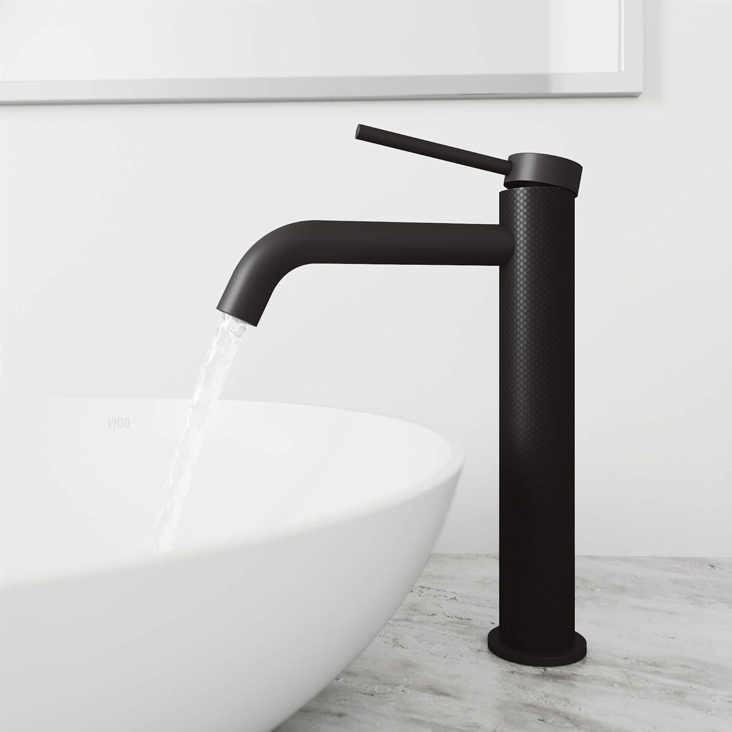 Lexington Single Handle Single-Hole Bathroom Vessel Faucet with Carbon Fiber