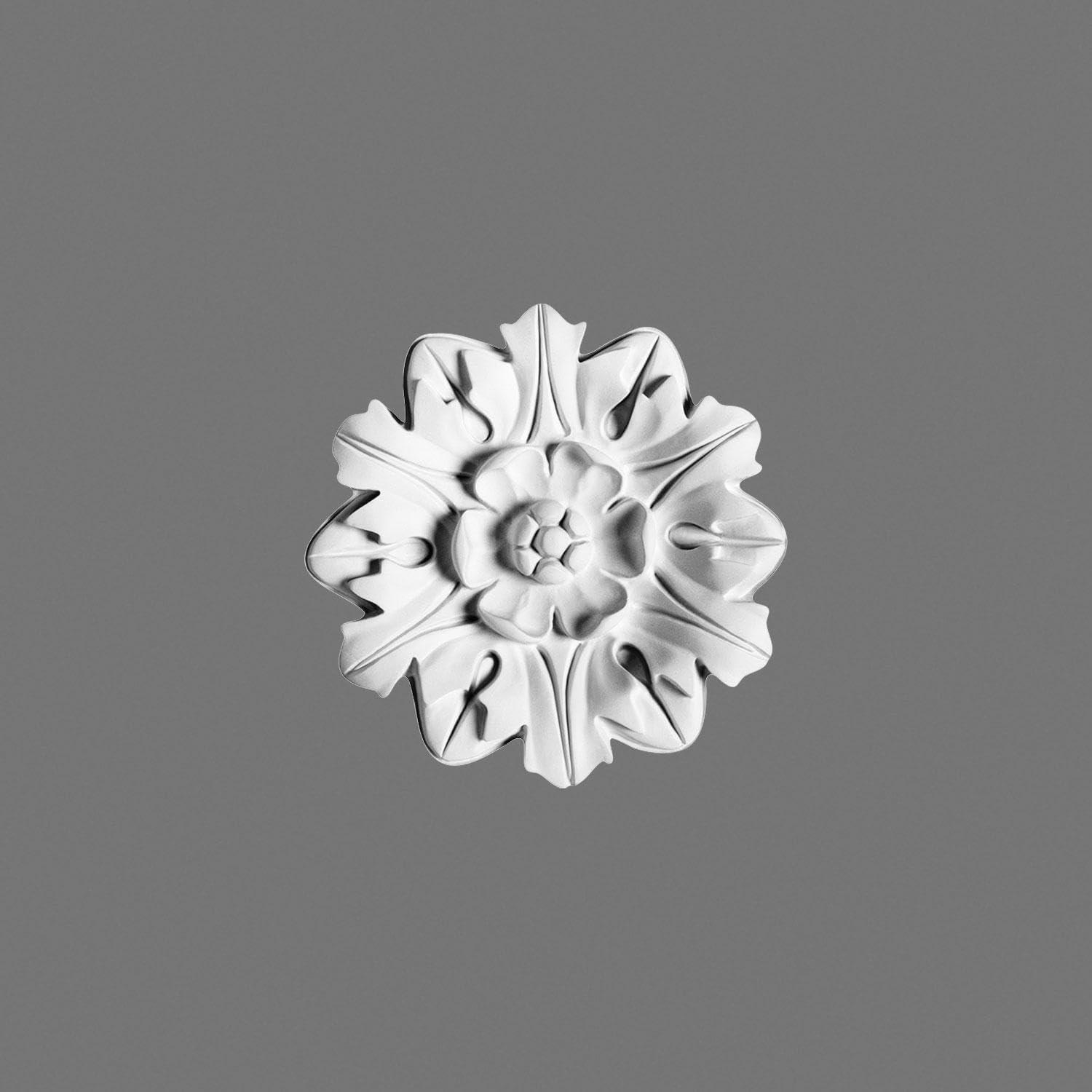 European Collection 7-7/8 in x 13/16 in Floral Rosette Polyurethane Ceiling Medallion