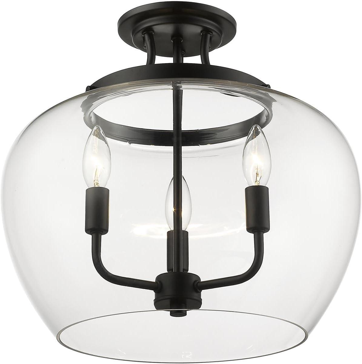 Z-Lite Joliet 3 - Light Semi-Flush Mount in  Matte Black