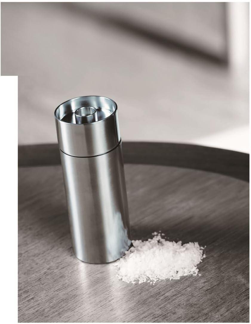 Stainless Steel Cylindrical Pepper Mill with Satin Finish