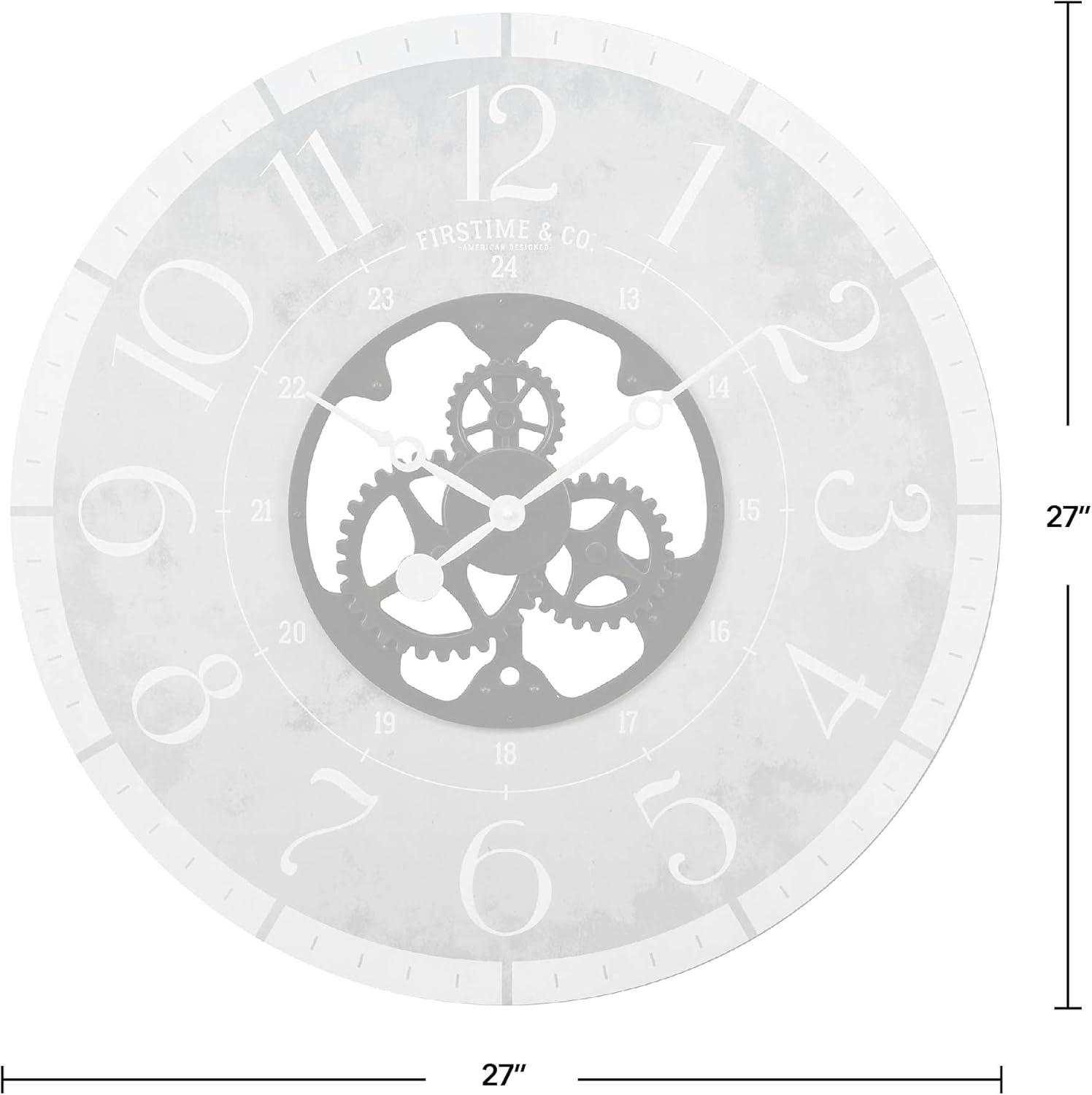 FirsTime & Co. Brown And Bronze Carlisle Gears Wall Clock, Industrial, Analog, 27 x 2 x 27 in