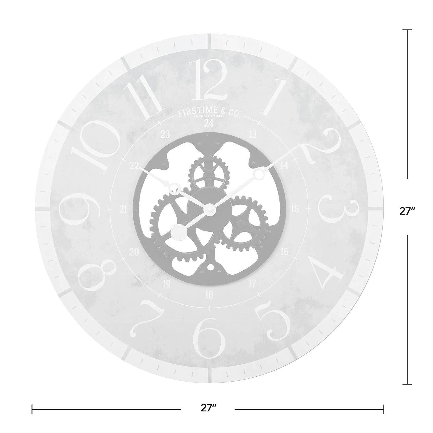 FirsTime & Co. Brown And Bronze Carlisle Gears Wall Clock, Industrial, Analog, 27 x 2 x 27 in