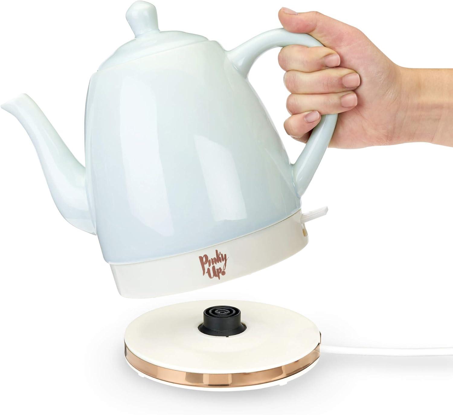 Pinky Up Noelle 1.5 L Cordless Ceramic Gooseneck Spout Electric Tea Kettle, Mint