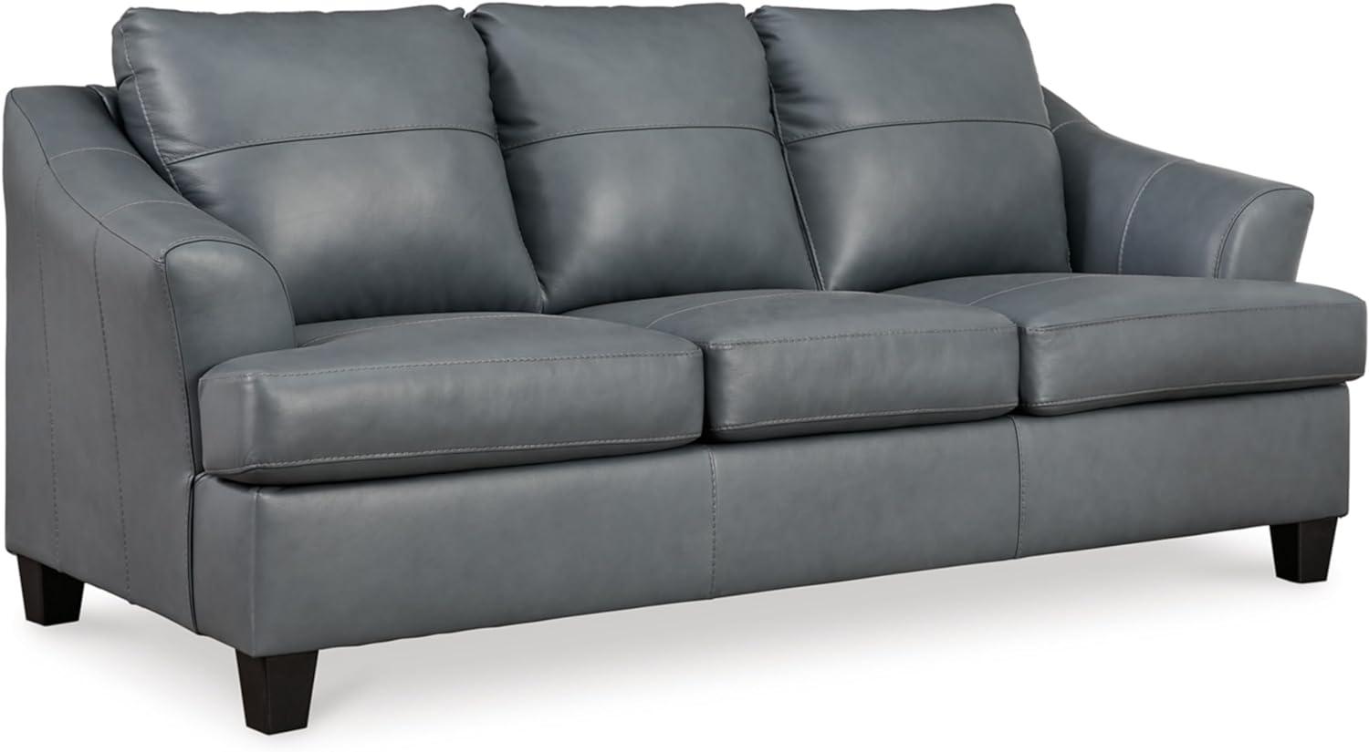 Gray Faux Leather Queen Memory Foam Sleeper Sofa with Flared Arms