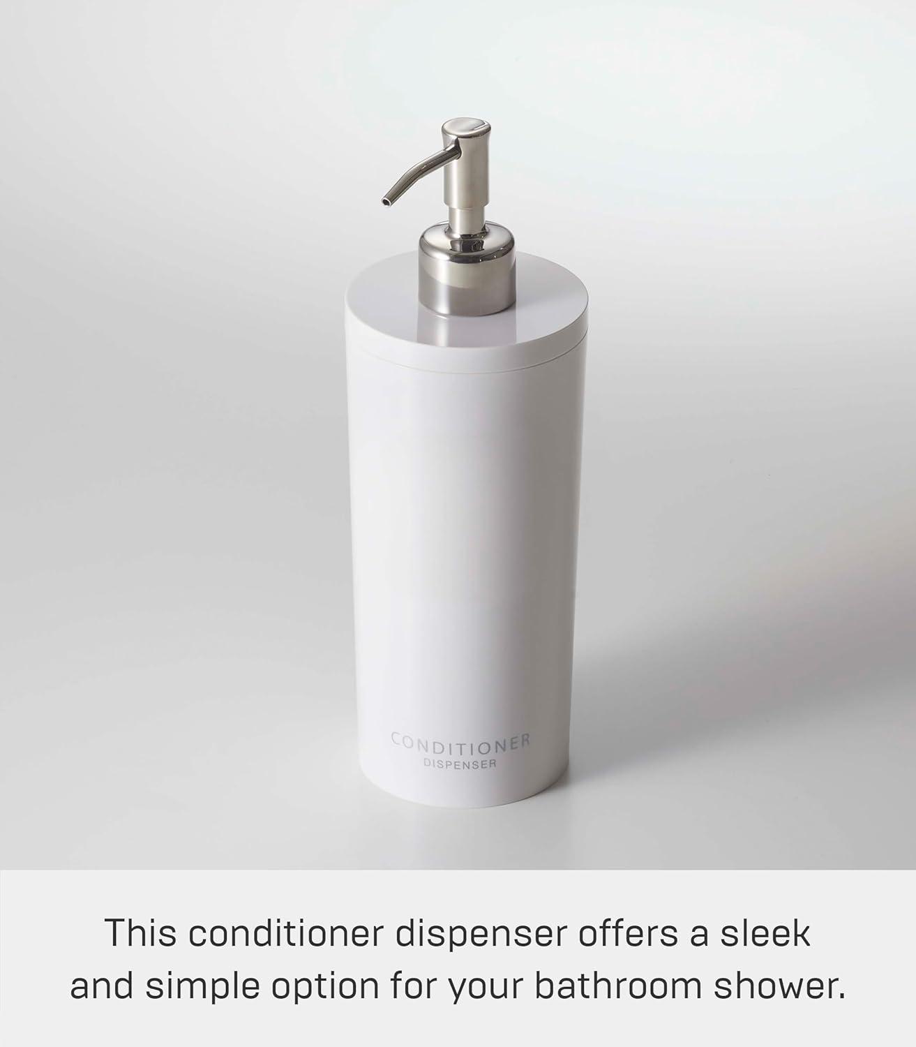 White ABS Plastic Round Conditioner Dispenser with Stainless Steel Pump