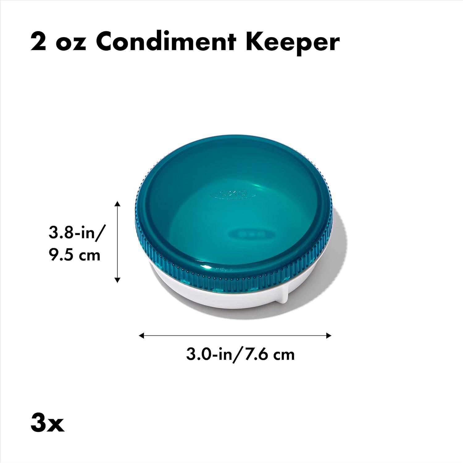 Blue BPA-Free Leakproof Plastic Condiment Containers Set