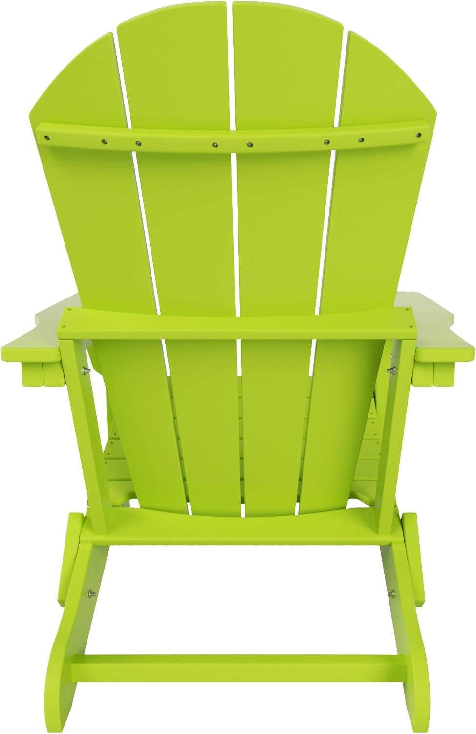 Lime Green HDPE Folding Adirondack Patio Chair