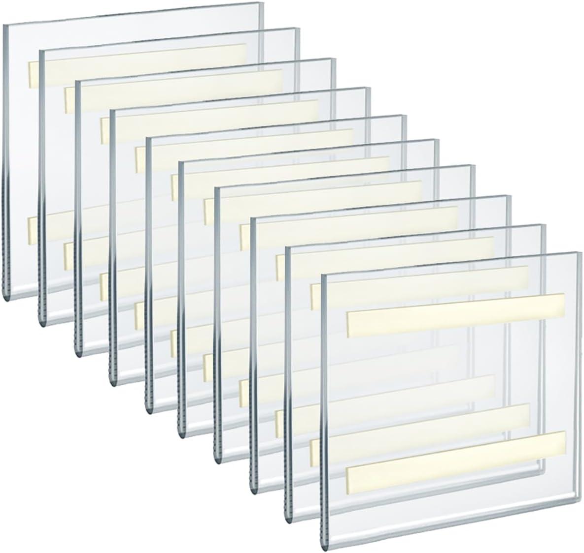 Self Adhesive Clear Acrylic Wall Sign Holder Frame 5.5" WX 5.5" H - Portrait / Vertical, 10-Pack (Set of 10)