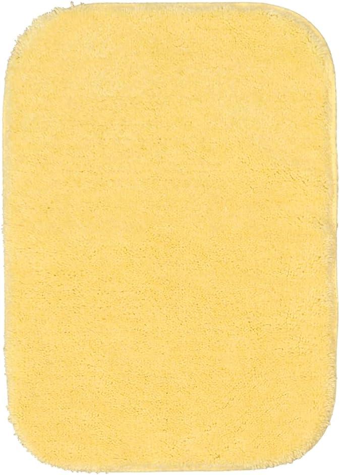 2pc Traditional Nylon Washable Bathroom Rug Set Yellow - Garland Rug