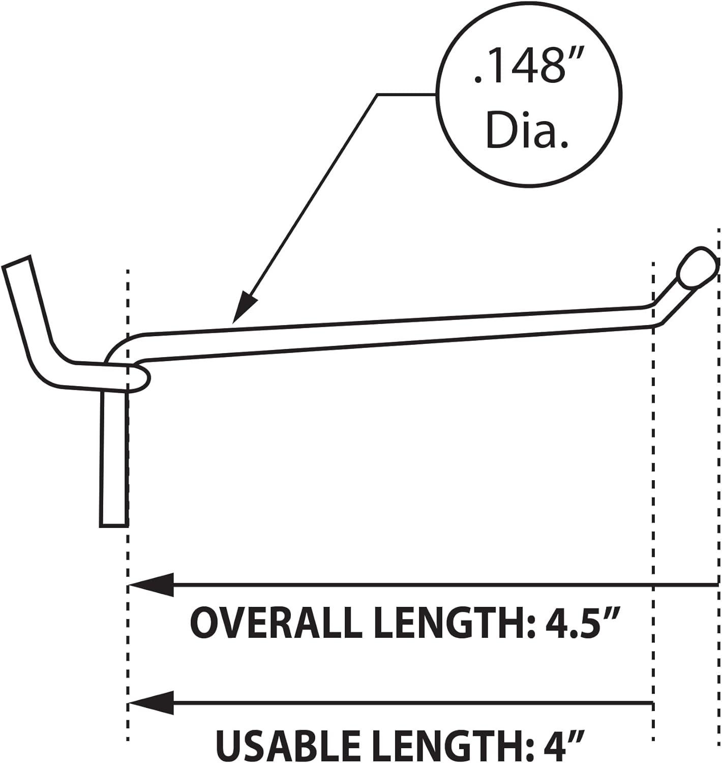 Azar Displays 700884 4" Metal Wire Hook: 0.148" Diameter, 50-Pack (Set of 50)