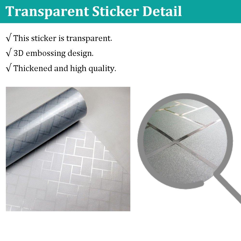 No Glue Privacy Window Film, Frosted Window Tint Stained Glass Static Cling Window Decor/Privacy Protection/Heat Control/Anti UV for Home/Office, 35.5x78.5 inch