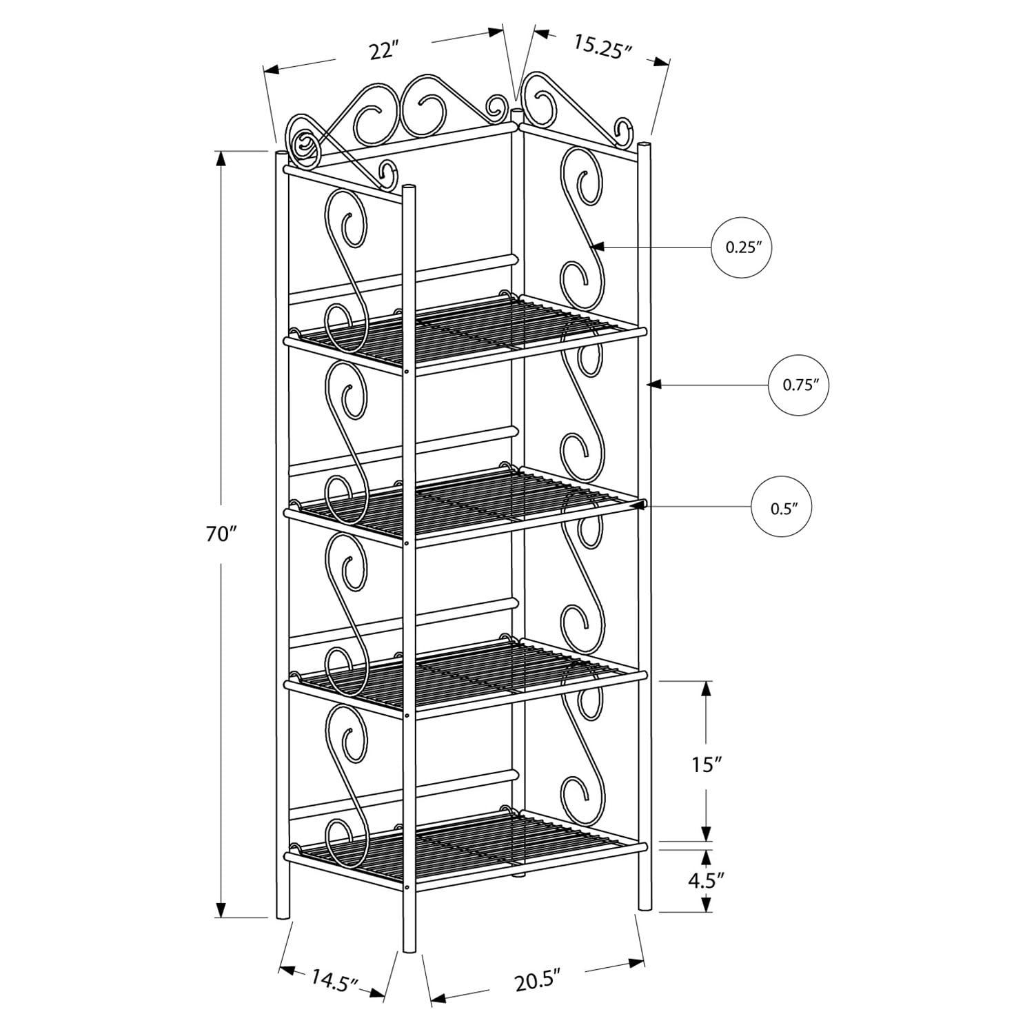 Monarch Bookcase 70"H / Copper Metal Etagere