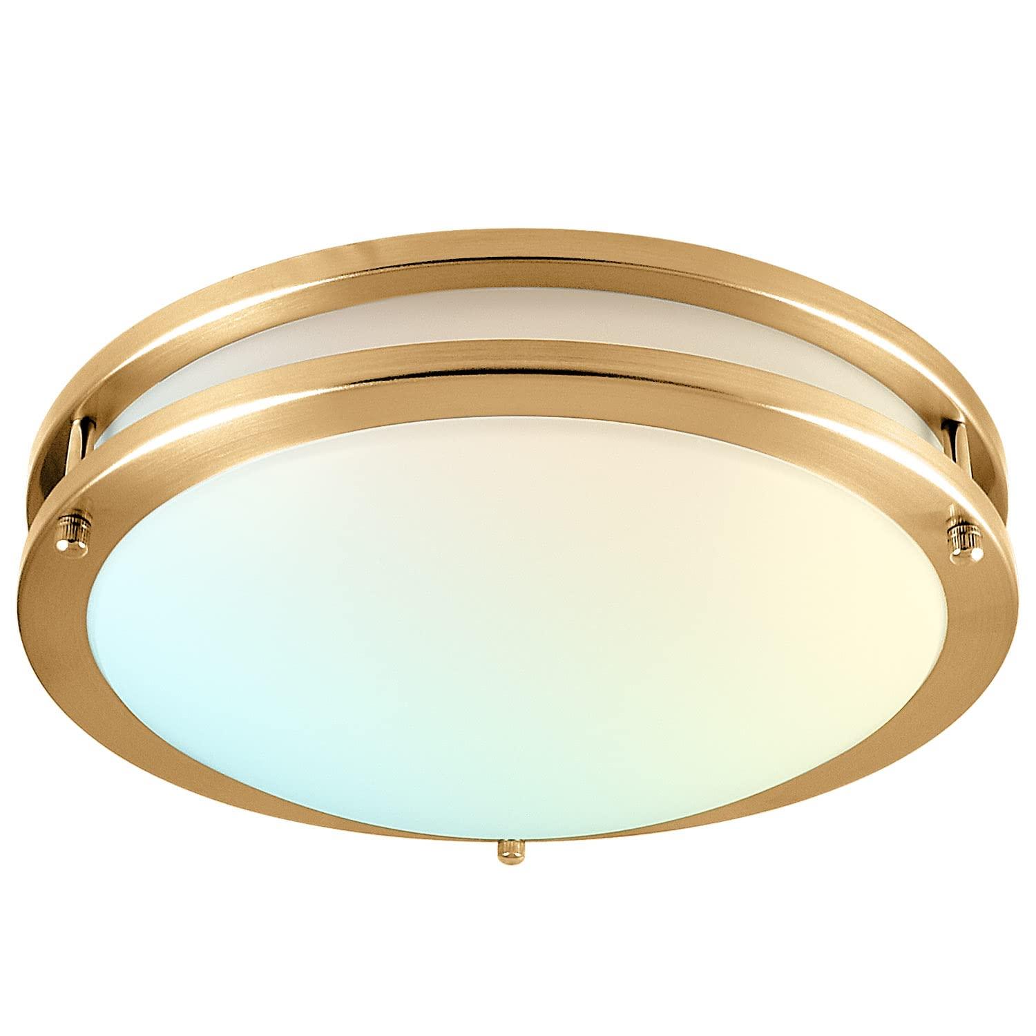 Luxrite 12 inch LED Flush Mount Ceiling Light, 5 Color Selectable 2700K-5000K, Dimmable, 14W, 1120 Lumens, ETL Listed, Matte Black