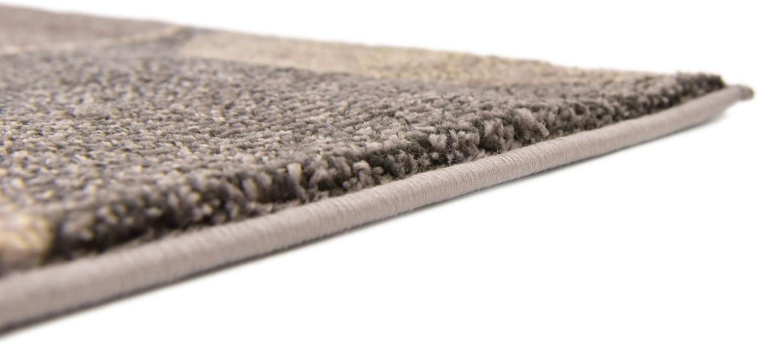 Unique Loom Chromatic Collection Modern Bokeh & Vibrant Abstract Area Rug for Any Home Décor, Rectangular 5' 0" x 8' 0", Gray/Beige