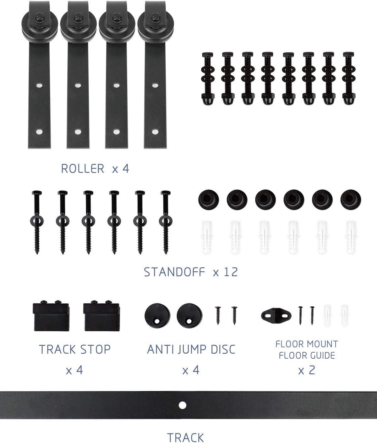S&Z TOPHAND S&Z TOPHAND Unfinished British Brace Knotty Barn Door with Sliding Door Hardware Kit/Solid Wood/Sliding Door/Double Surfaces/A Simple Assembly is Required