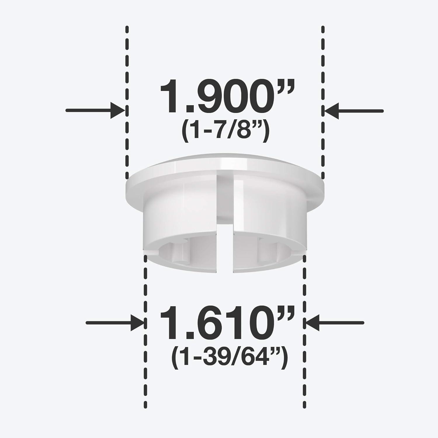 FORMUFIT F112IDC-WH-10 PVC Internal Domed End Cap, Furniture Grade, 1-1/2" Size, White (Pack of 10)