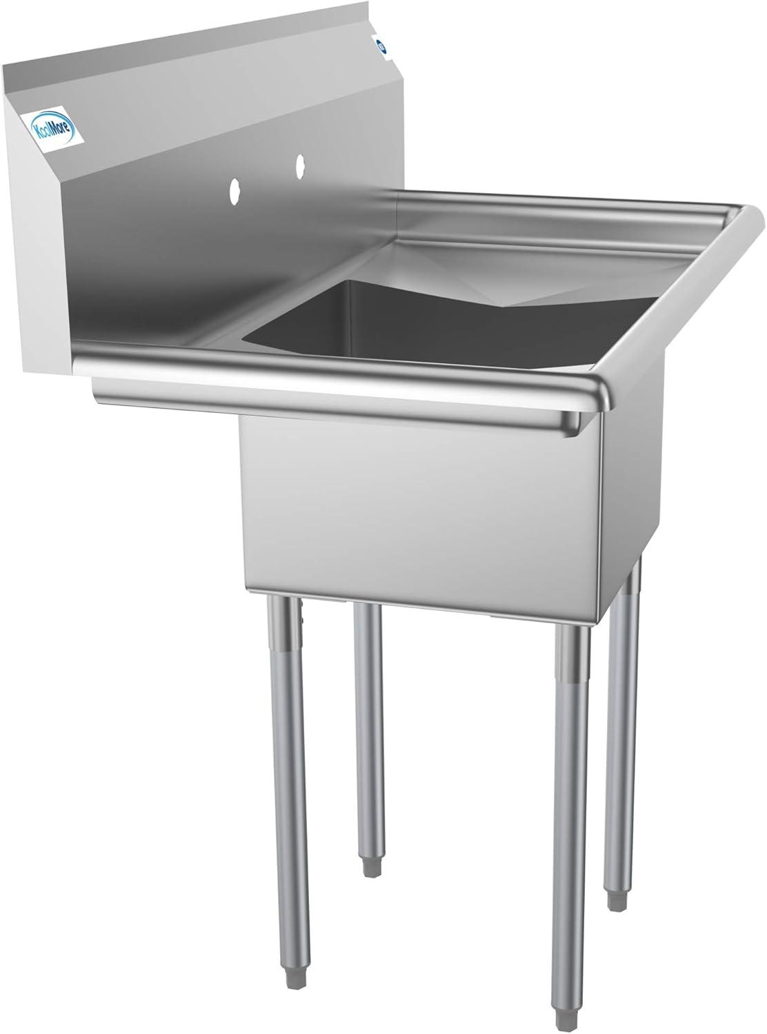 Stainless Steel 1-Compartment Utility Sink with Dual Drainboards
