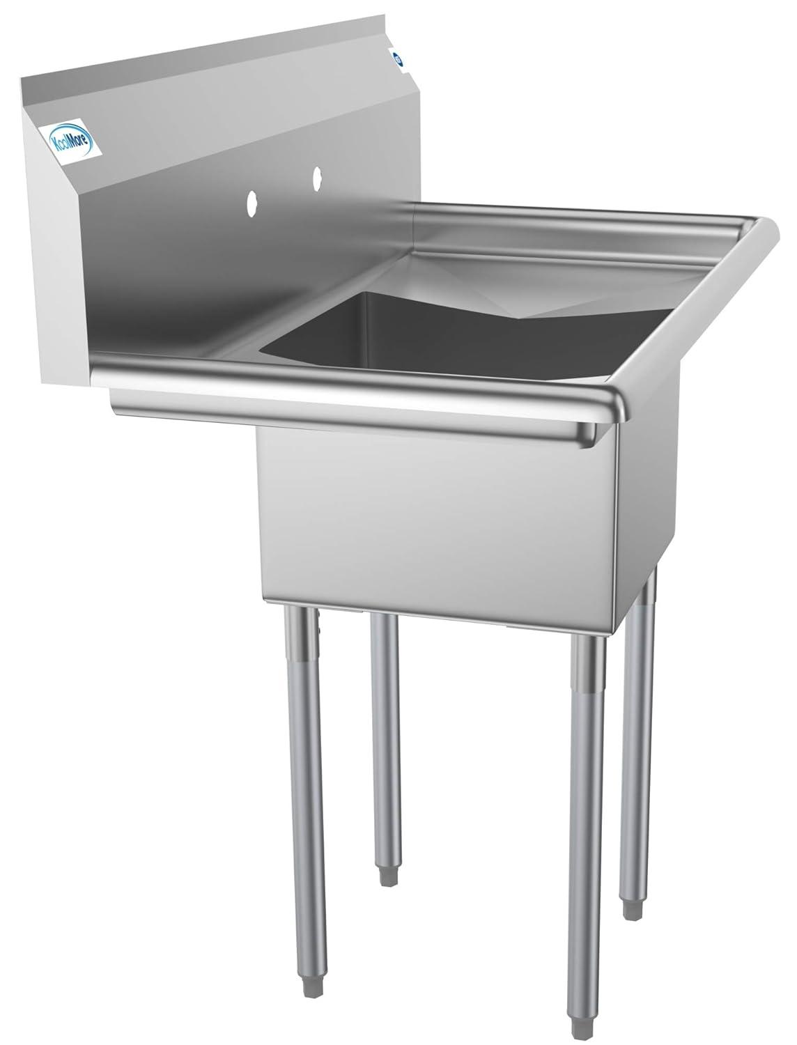 Stainless Steel 1-Compartment Utility Sink with Dual Drainboards