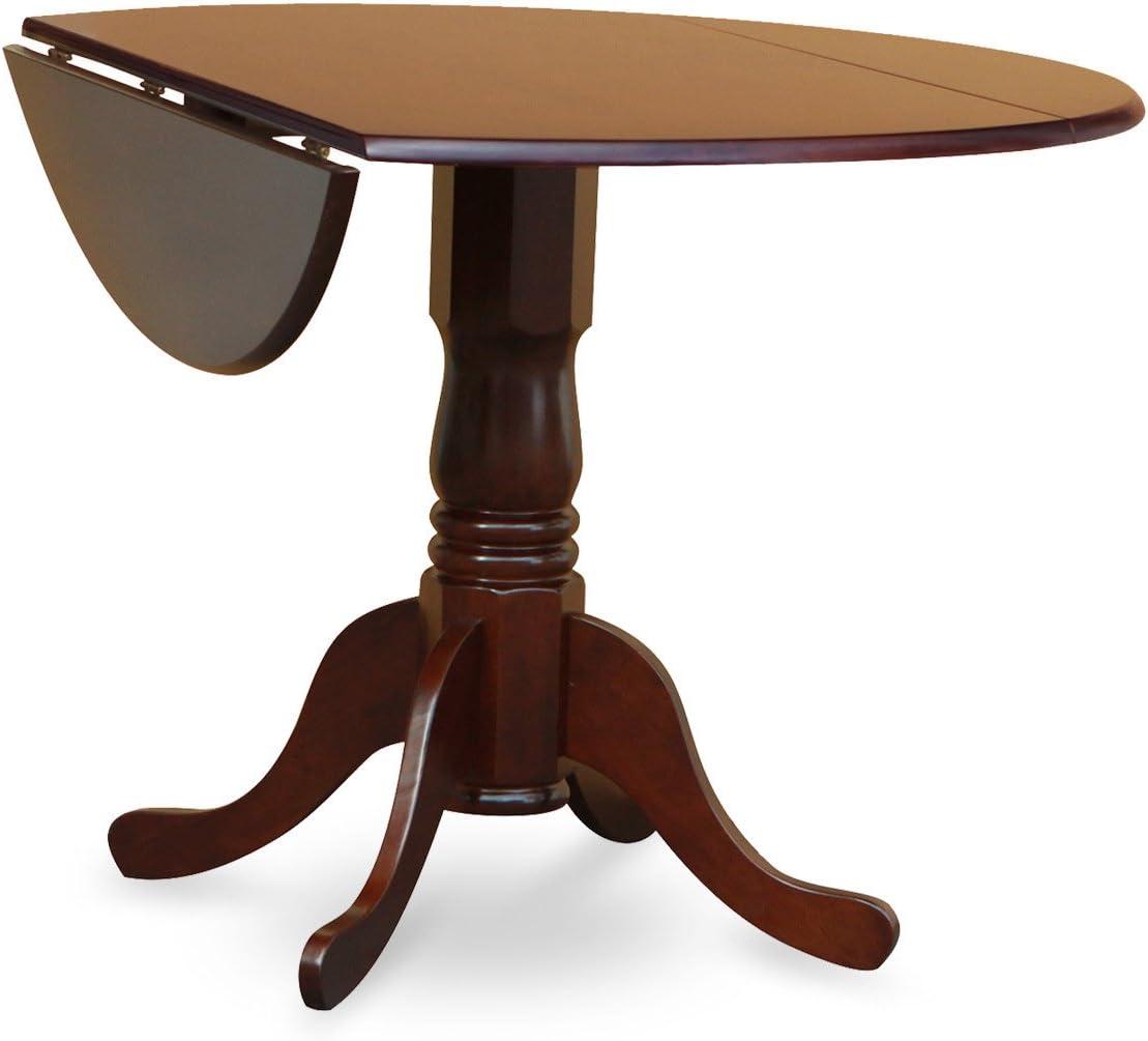 Mahogany Round Drop Leaf Dining Table with 2 Chairs