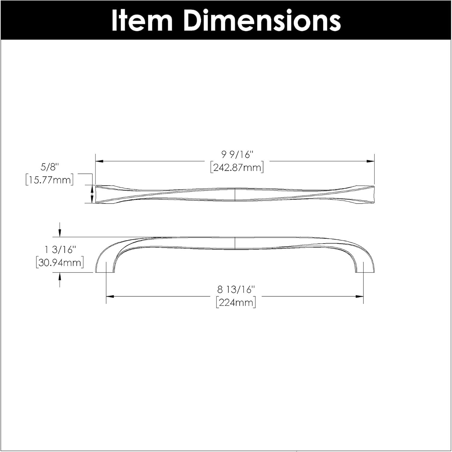 Twist Collection Black Iron 9.5" Bar Cabinet Pulls