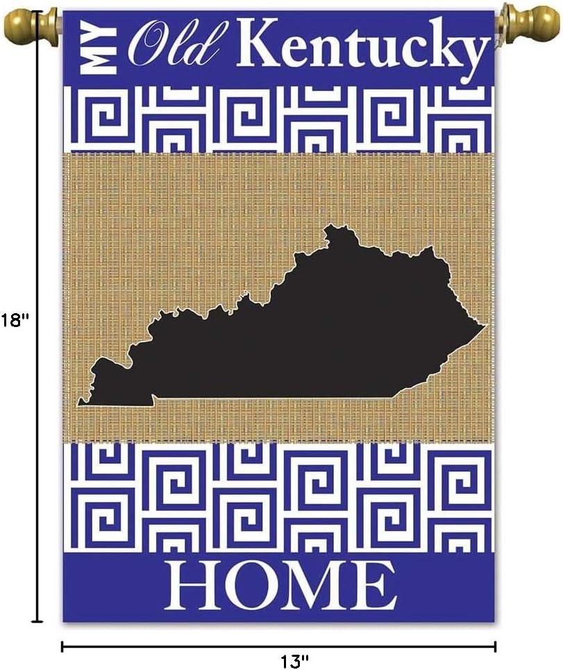 Kentucky Blue and Burlap Rectangular Garden Flag