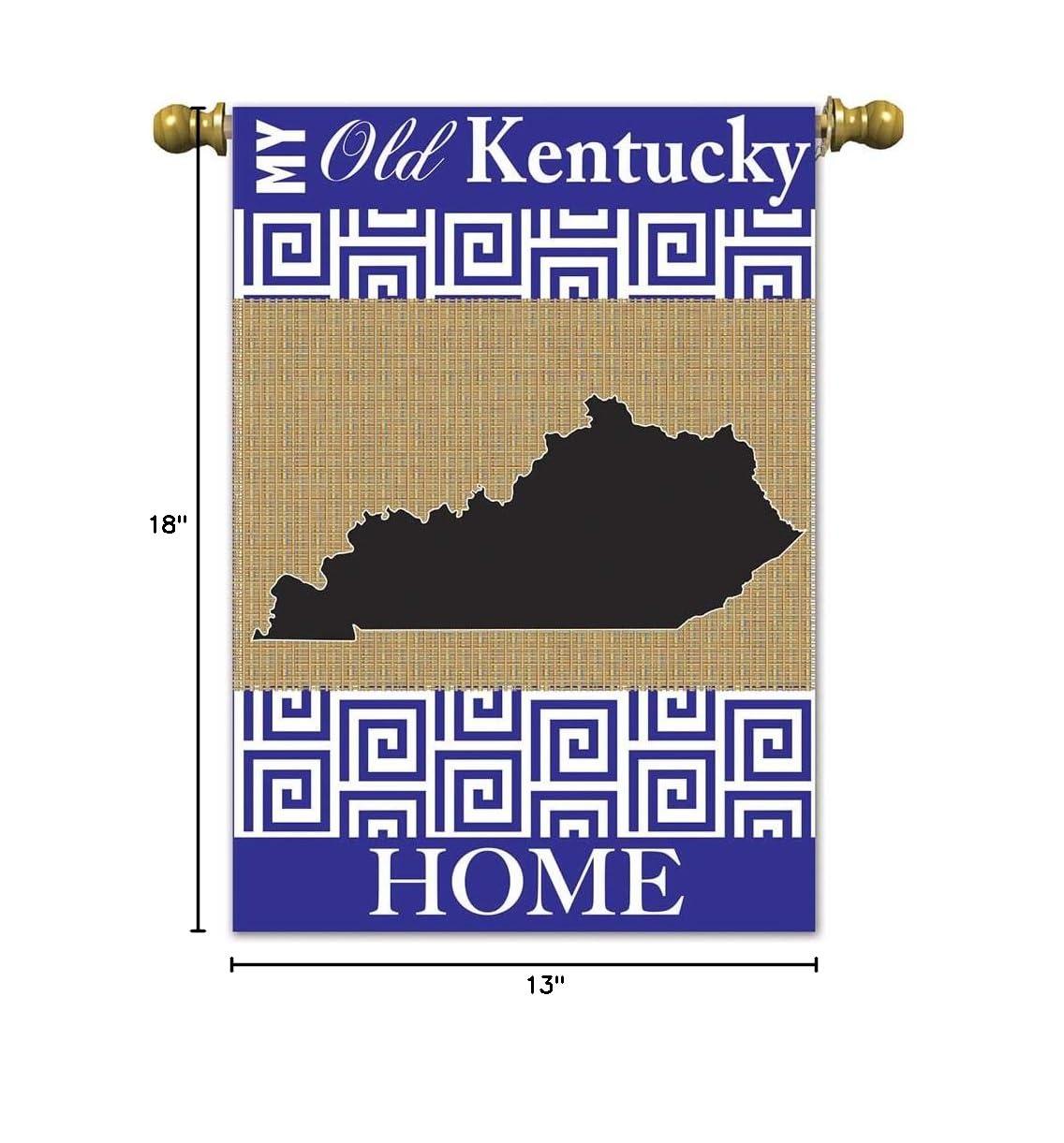 Kentucky Blue and Burlap Rectangular Garden Flag