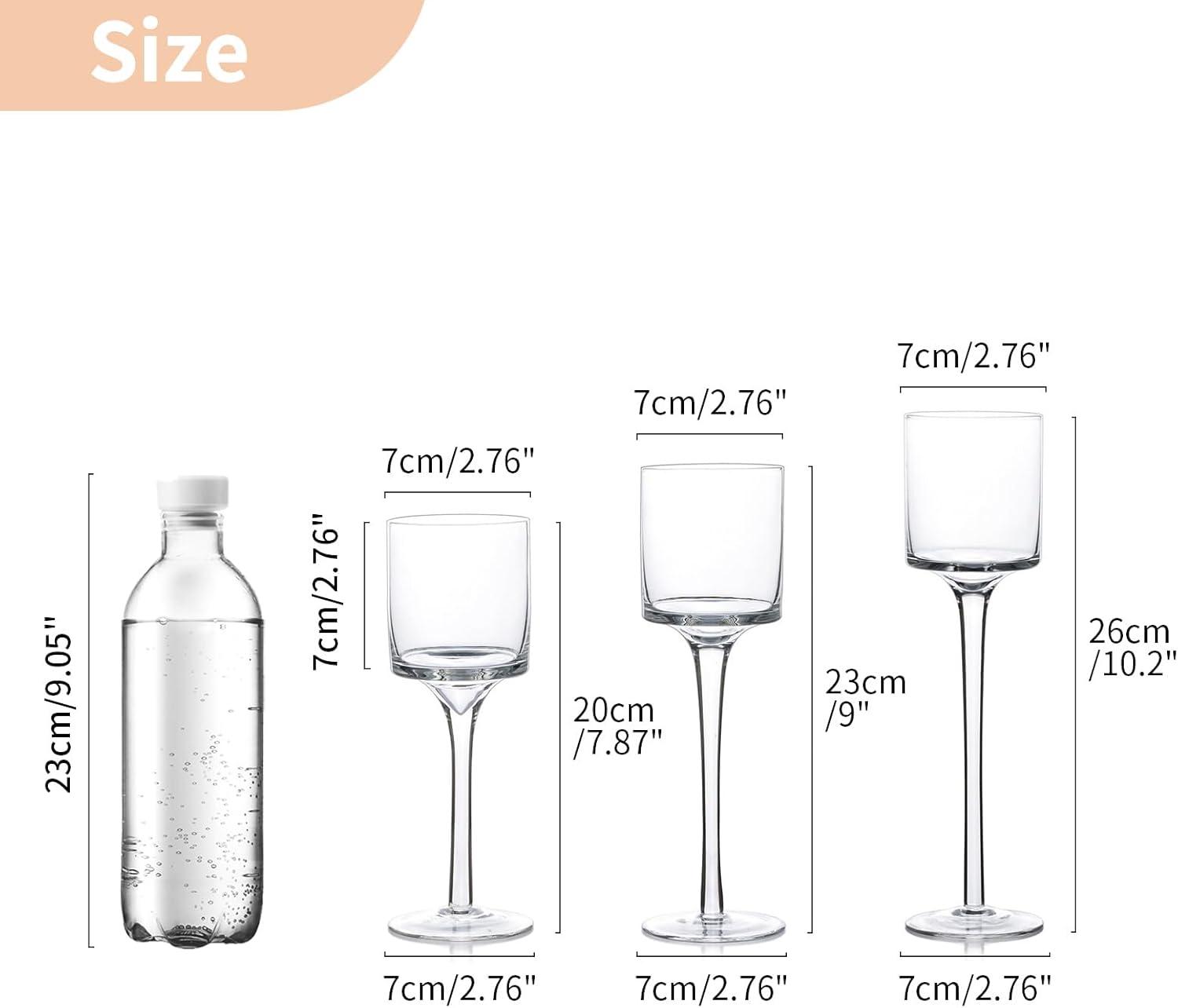 Nuptio Hurricane Glass Candle Holder Tea light Candle Holders ，3Pcs Tall Tealight Candle Holder Votive Candle Holders for Table Centerpiece Home Decoration