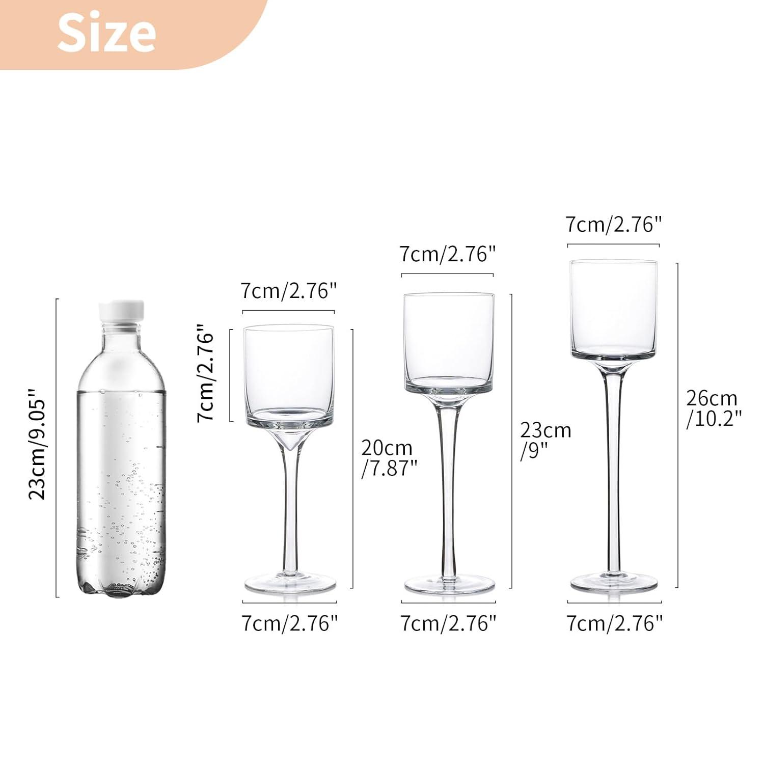 Nuptio Hurricane Glass Candle Holder Tea light Candle Holders ，3Pcs Tall Tealight Candle Holder Votive Candle Holders for Table Centerpiece Home Decoration