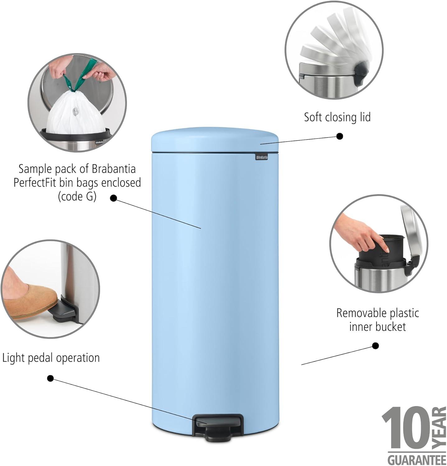 Brabantia NewIcon Step On Trash Can, 8 Gallon (30 Liter)