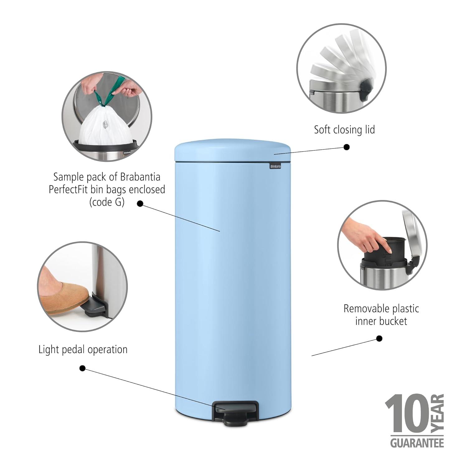 Brabantia NewIcon Step On Trash Can, 8 Gallon (30 Liter)