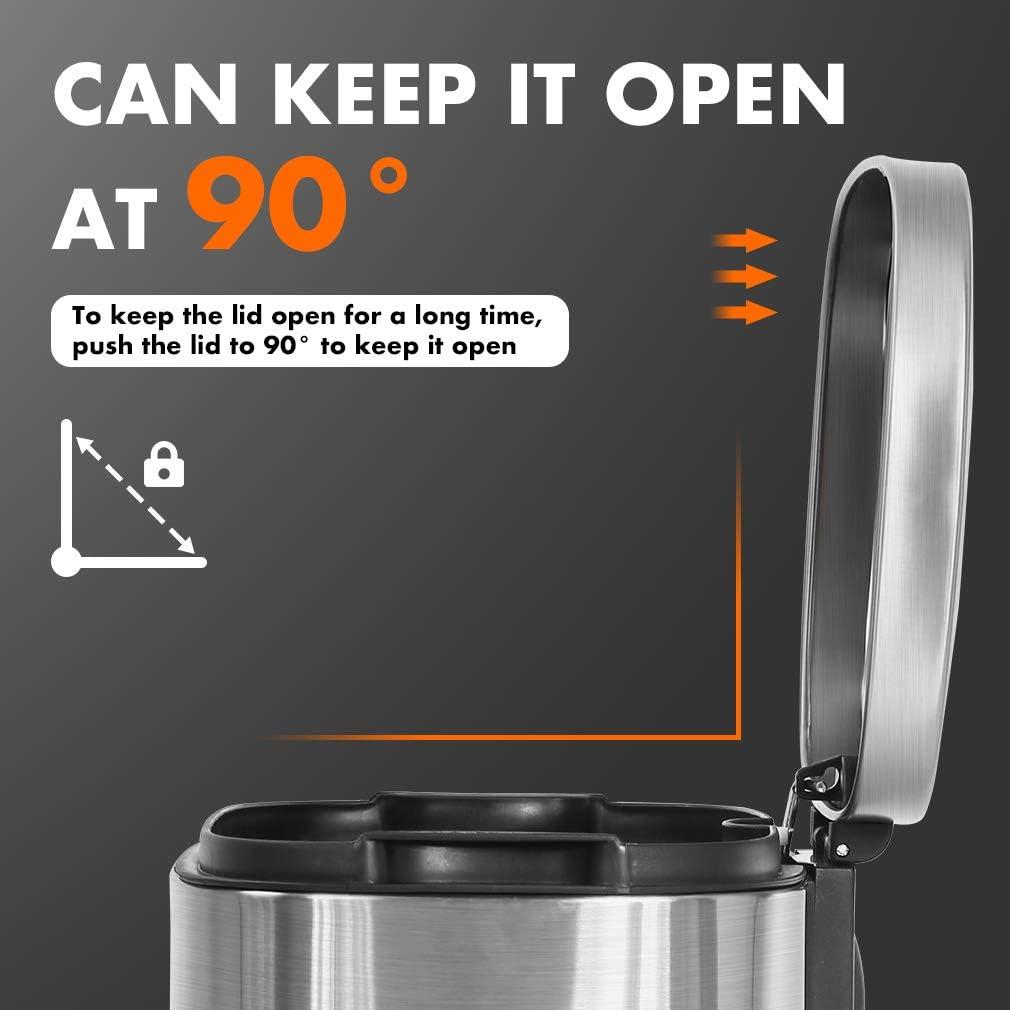 FDW Steel Step On Trash Can - 13 Gallons