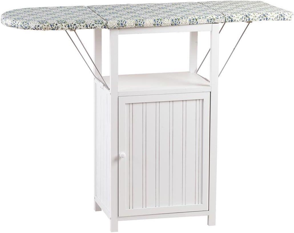 OakRidge Deluxe Ironing Board with Storage Cabinet, Perfect for Small Spaces with Extra Storage, Folding Station, Crafted with 100% Durable Wood, White Design – Measures 36.5" H x 15.5" W x 23" L