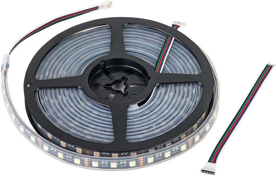 BTF-LIGHTING 5050 RGBW RGB+Warm White(2700K-3000K) 4 Colors in 1 LED Tape Light DC12V 5m 16.4ft 60LED/m Multi-Colored IP30 Black 12mm PCB for Bedroom Kitchen Home Decoration(No Adapter or Controller)