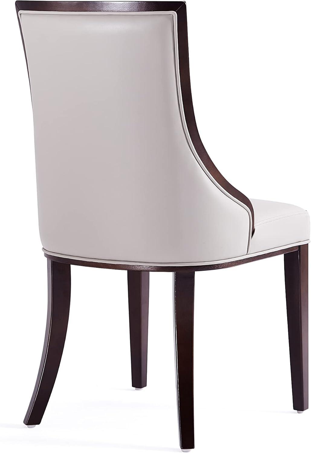 Manhattan Comfort Grand 18.5" Faux Leather Dining Chair in Gray (Set of 4)