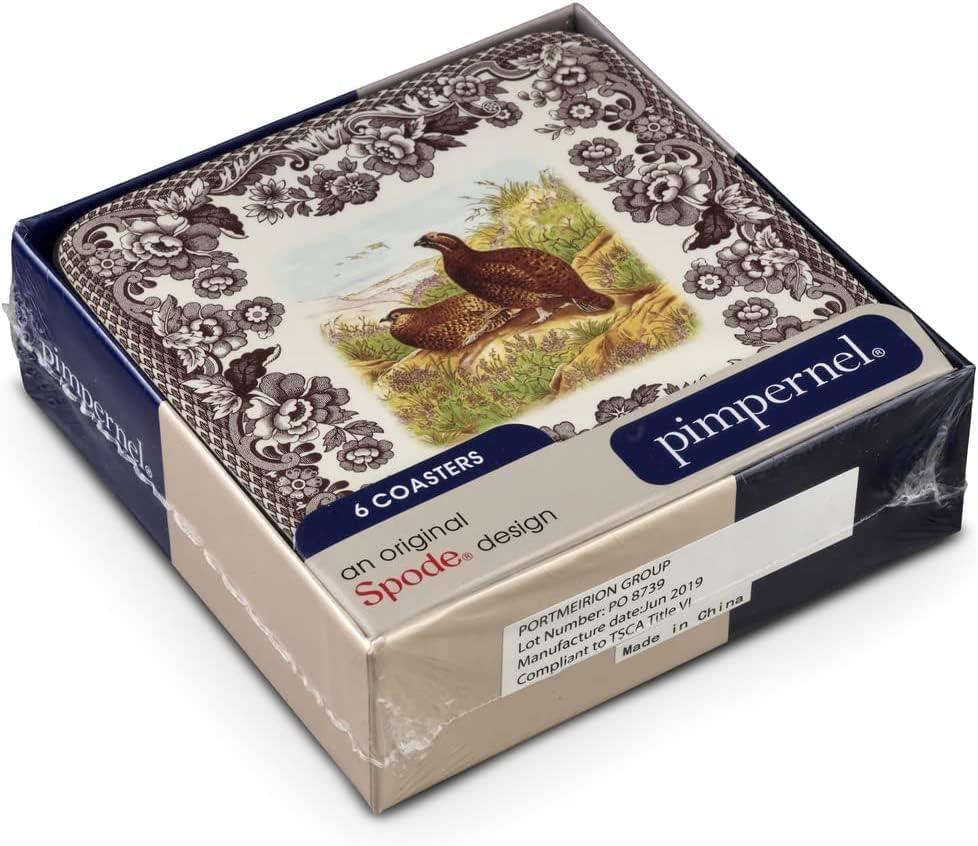 Pimpernel Woodland Coasters 4"X 4" (Set of 6)