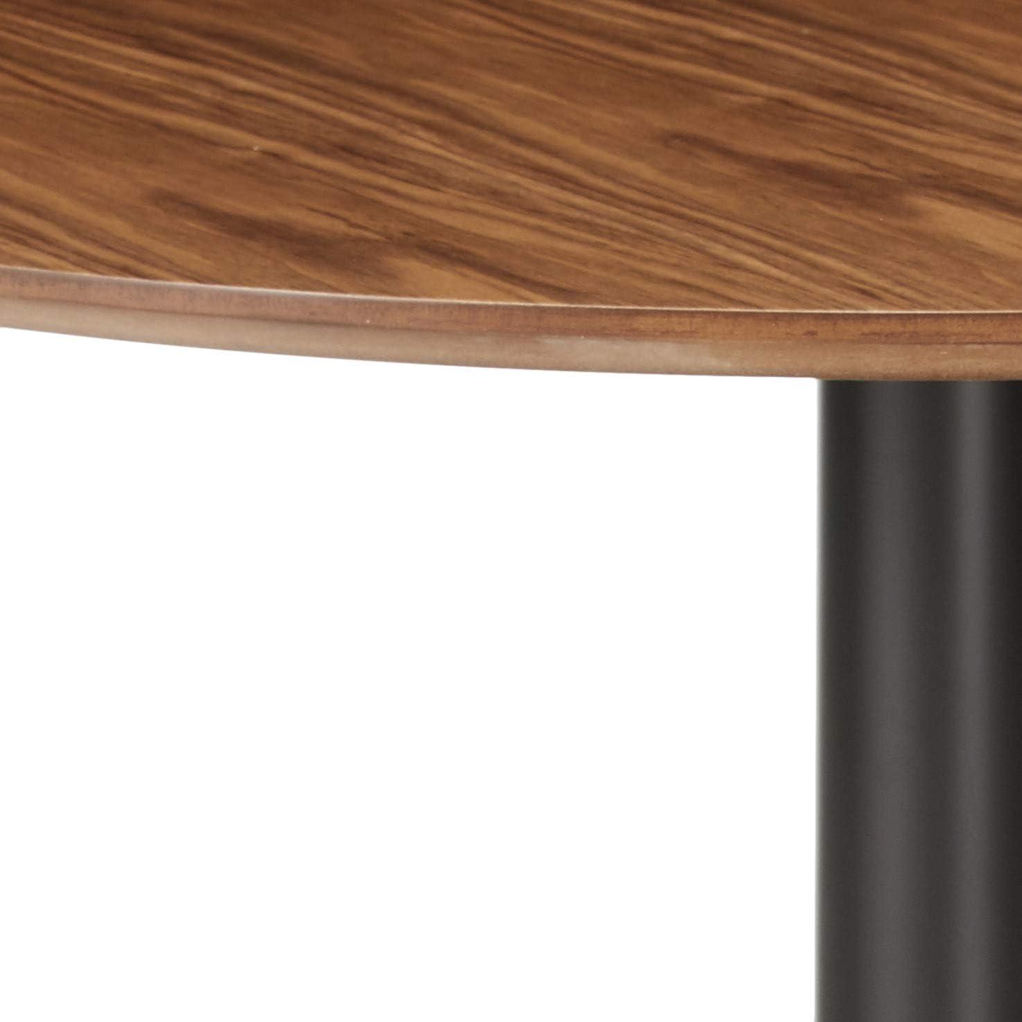 Clora Round Dining Table Walnut and Black