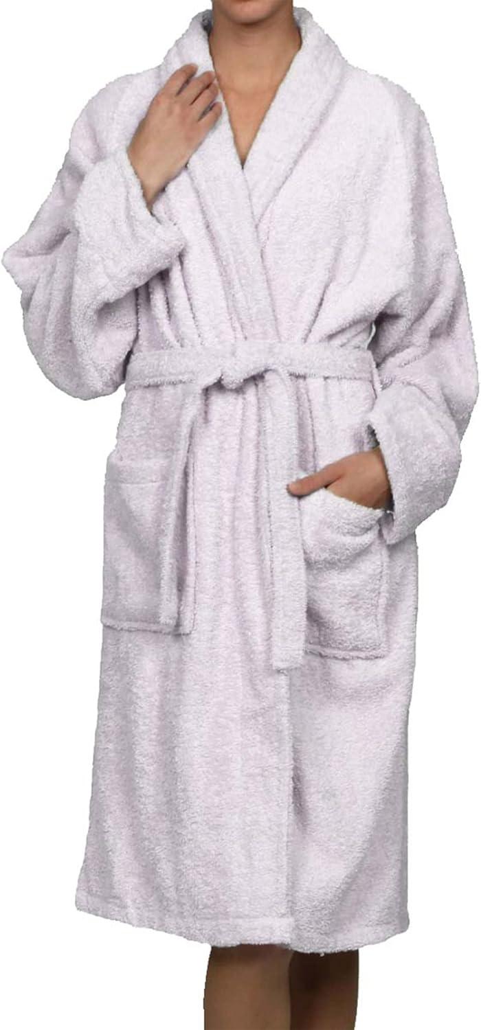 Small Lilac Cotton Terry Cloth Bathrobe