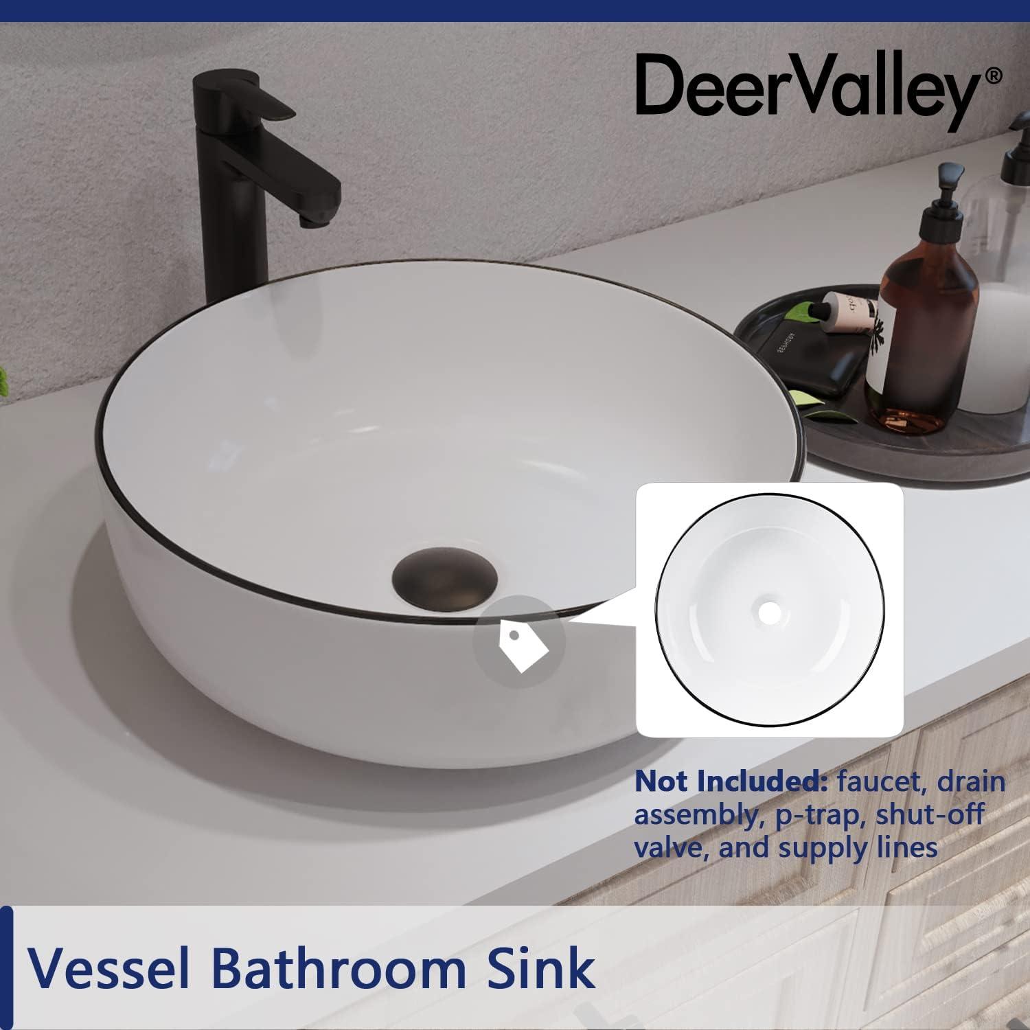 Symmetry 16'' White Ceramic Circular Vessel Bathroom Sink