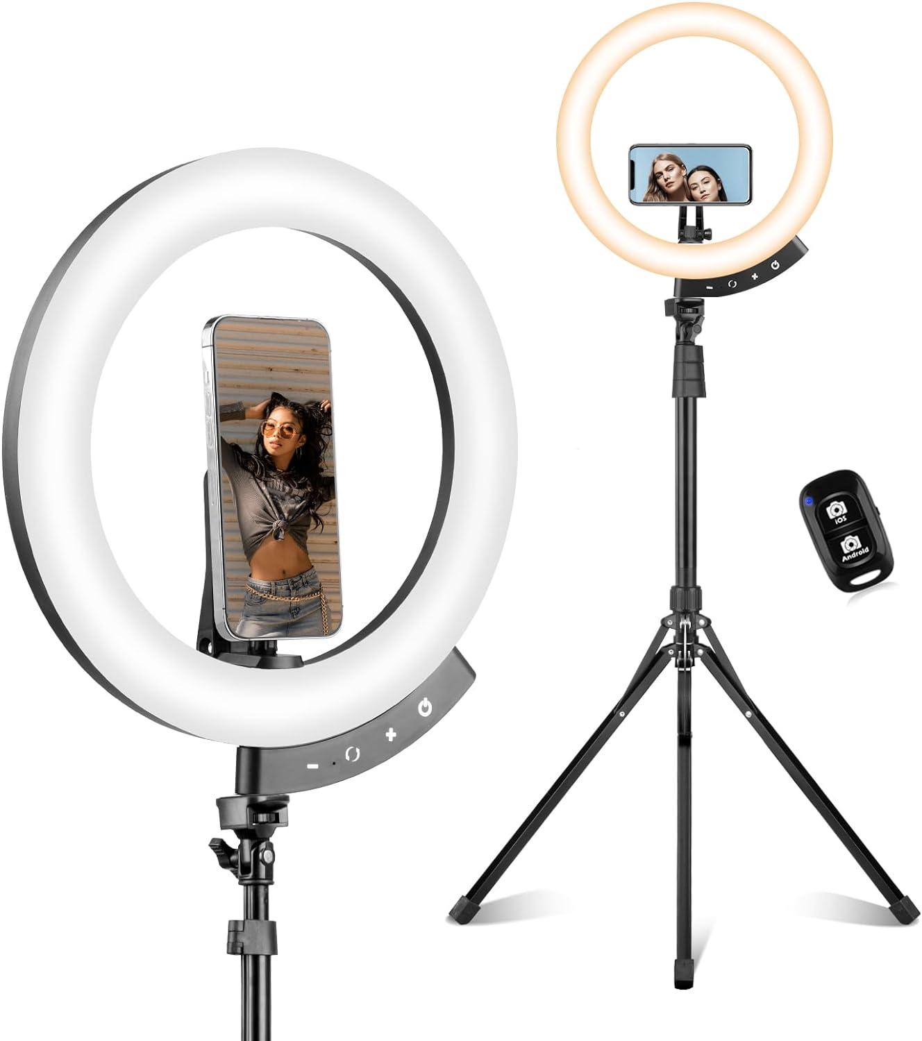 12-Inch LED Ring Light with 62-Inch Adjustable Tripod Stand