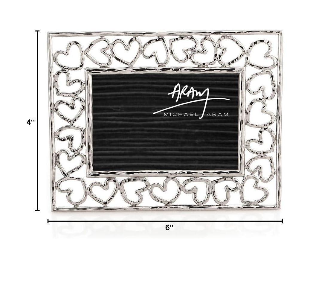 Silver 4x6 Heart Design Tabletop Photo Frame